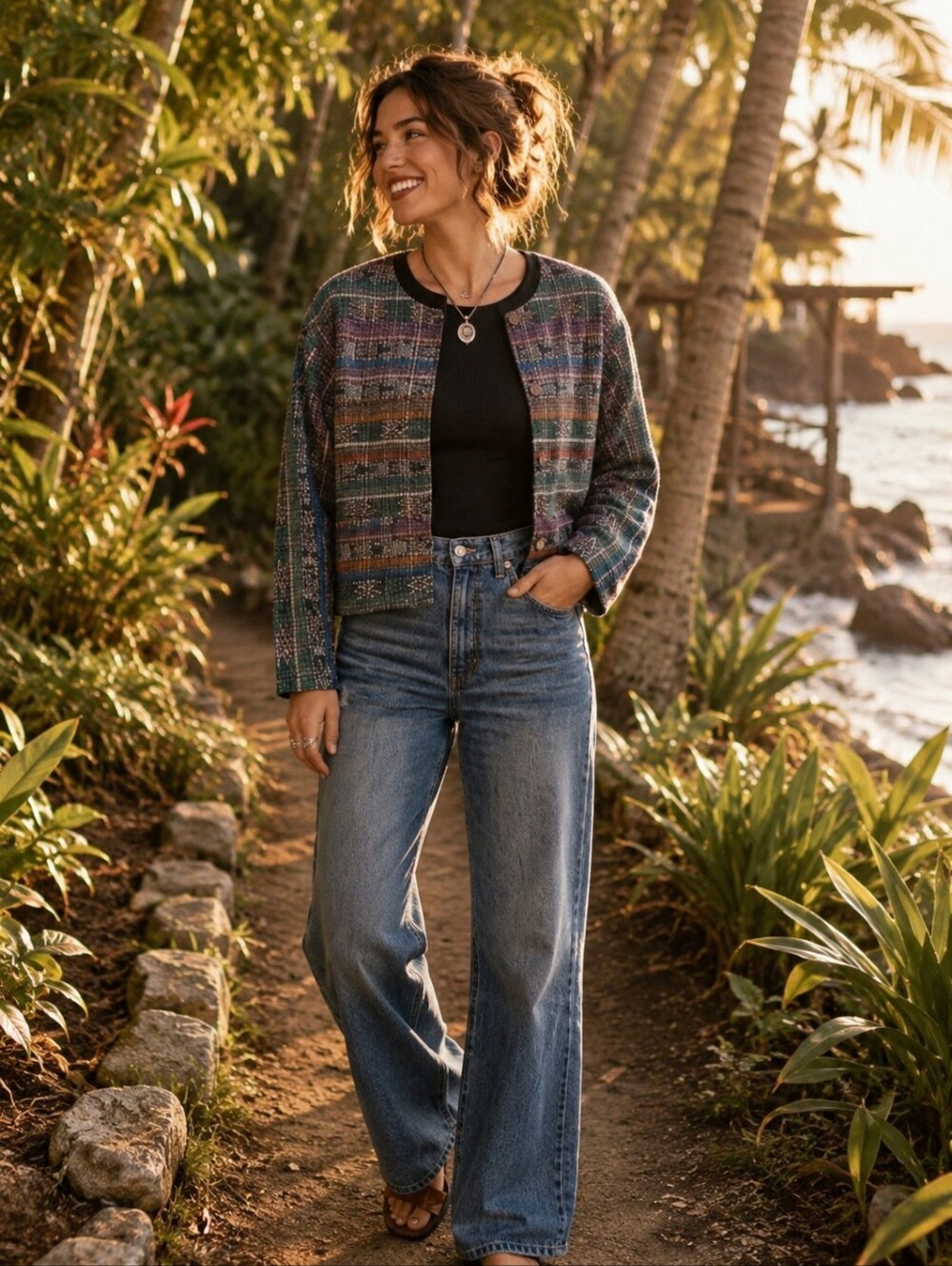 Vintage 70s 80s Guatemalan Handmade Cotton Jacket